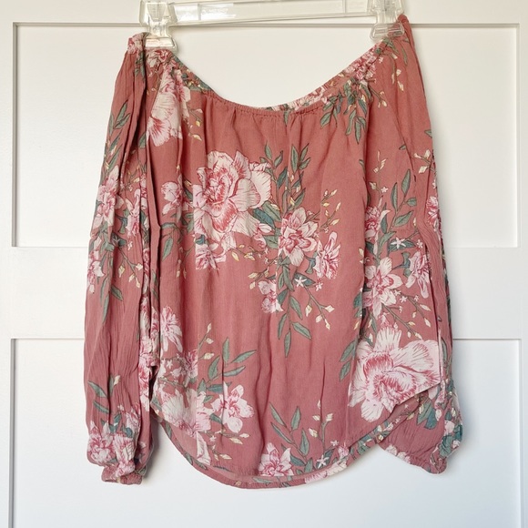 Billabong Mi Amore Ash Rose Off-Shoulder Top - Picture 4 of 7